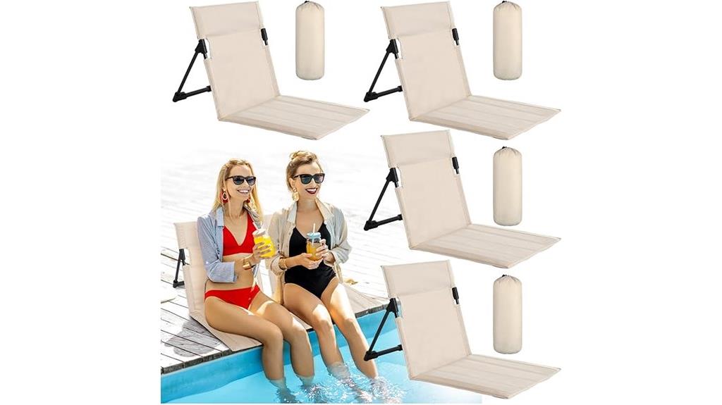 foldable pool chairs set