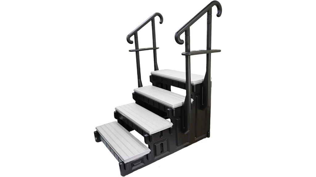 four step grey spa steps