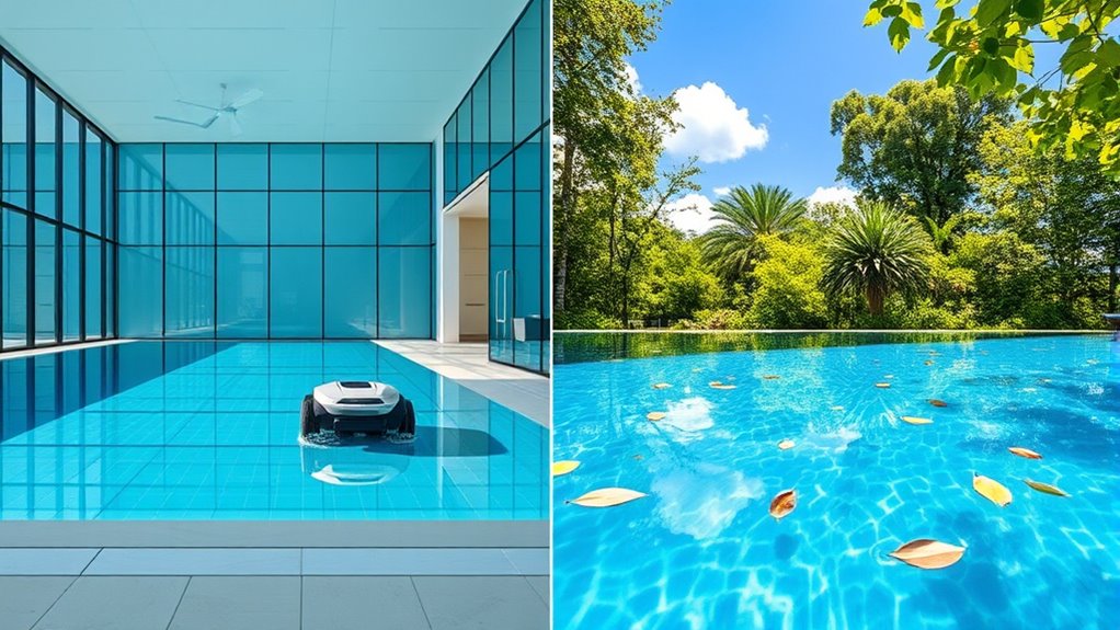 indoor pools require less maintenance