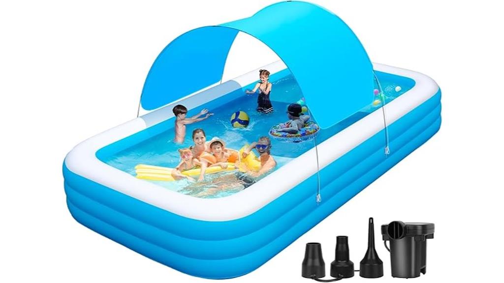 inflatable pool with canopy