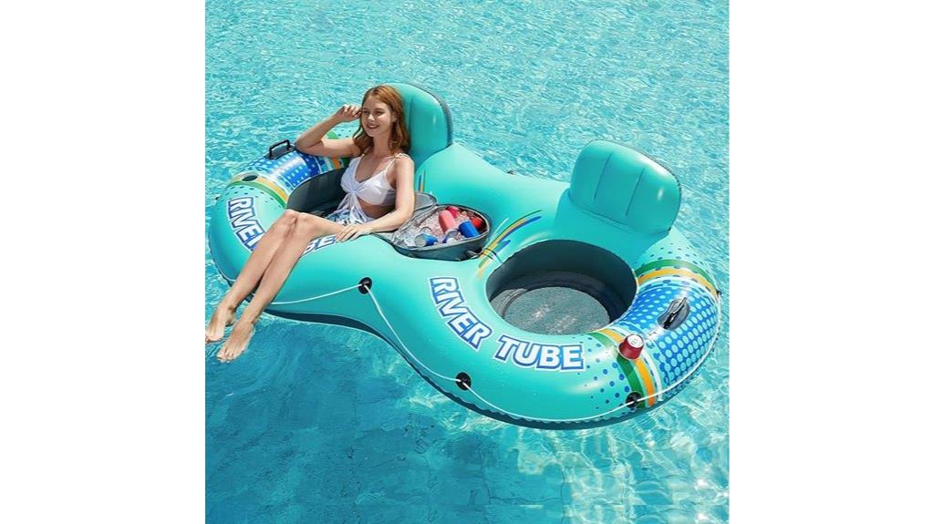 inflatable river tube with cooler