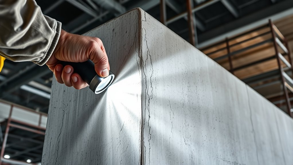 inspect walls for cracks
