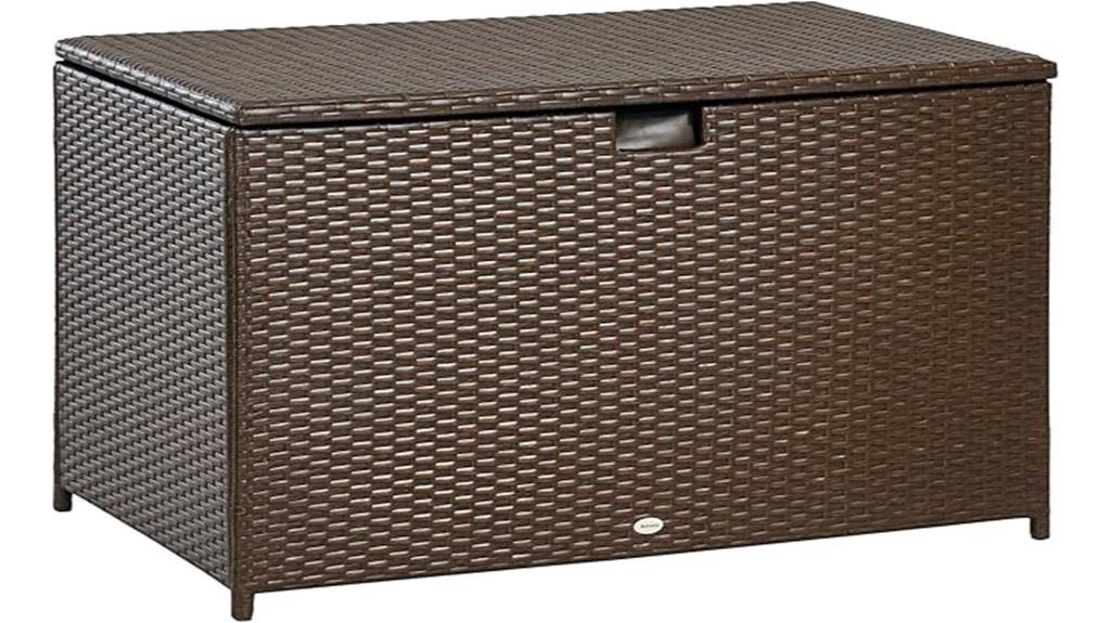 large rattan deck storage
