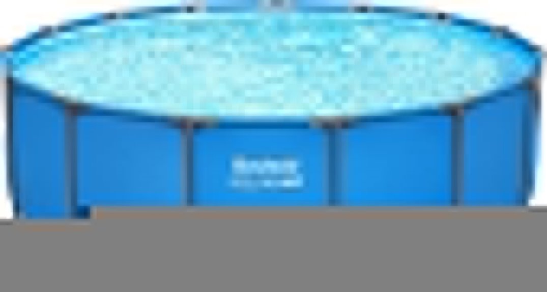 large round steel pool