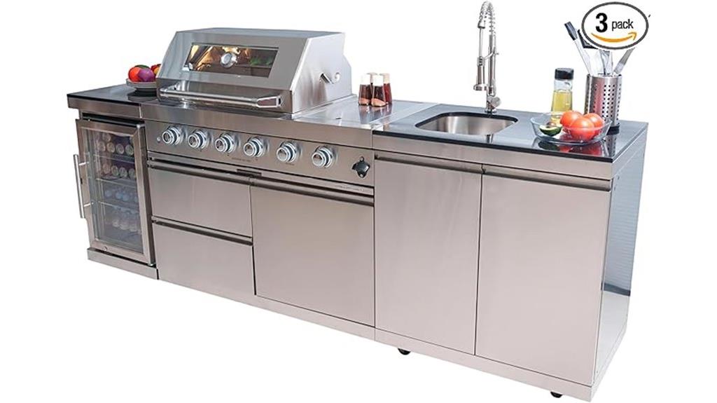 large stainless steel outdoor grill