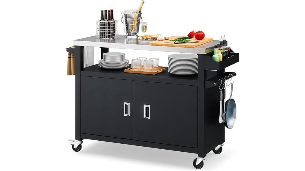 large stainless steel outdoor grill