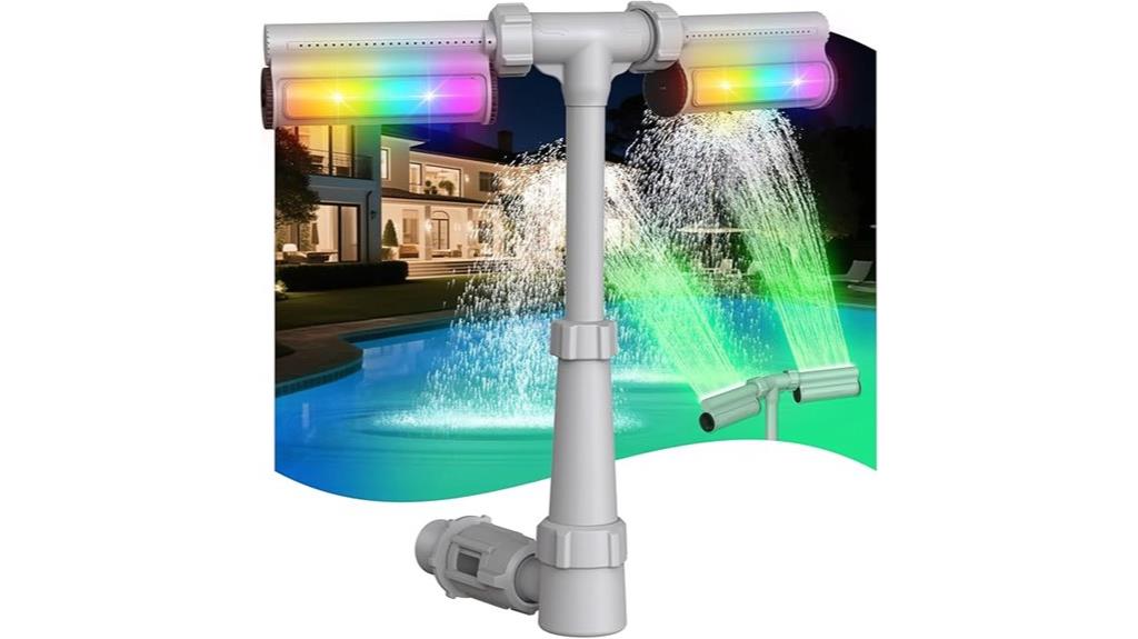 led lit pool waterfall