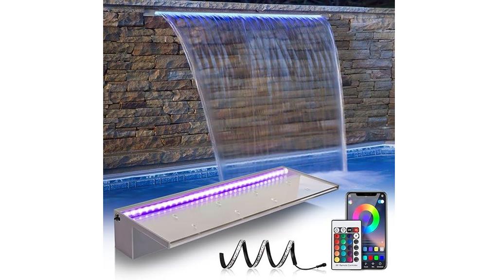 led lit waterfall fountain