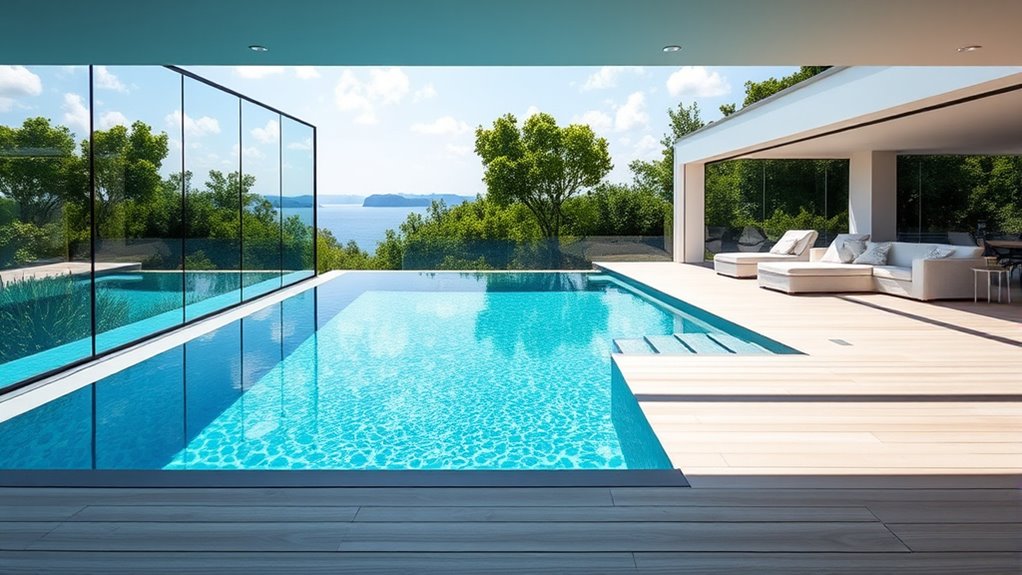 modern transparent pool enclosures