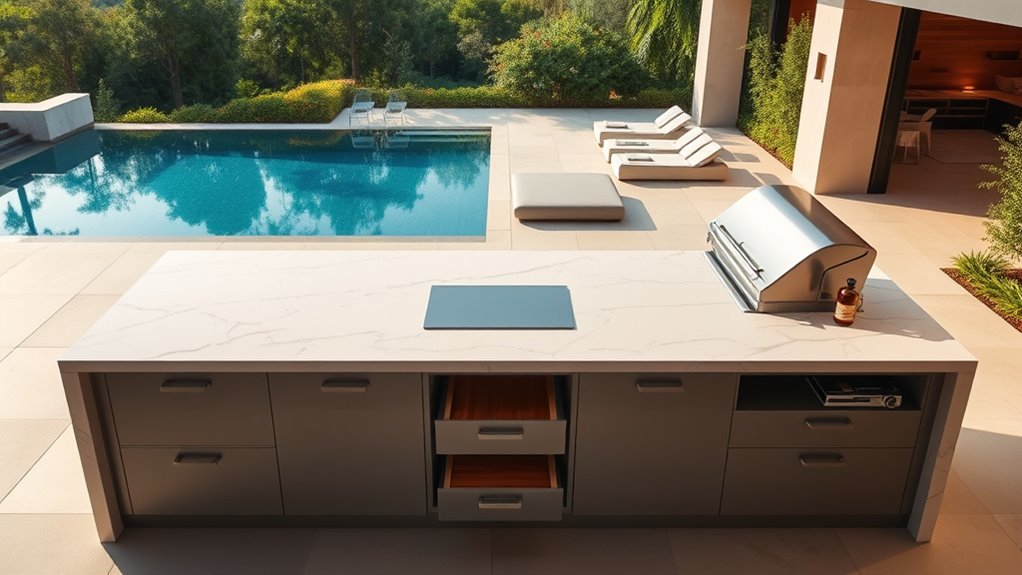 optimized outdoor kitchen storage