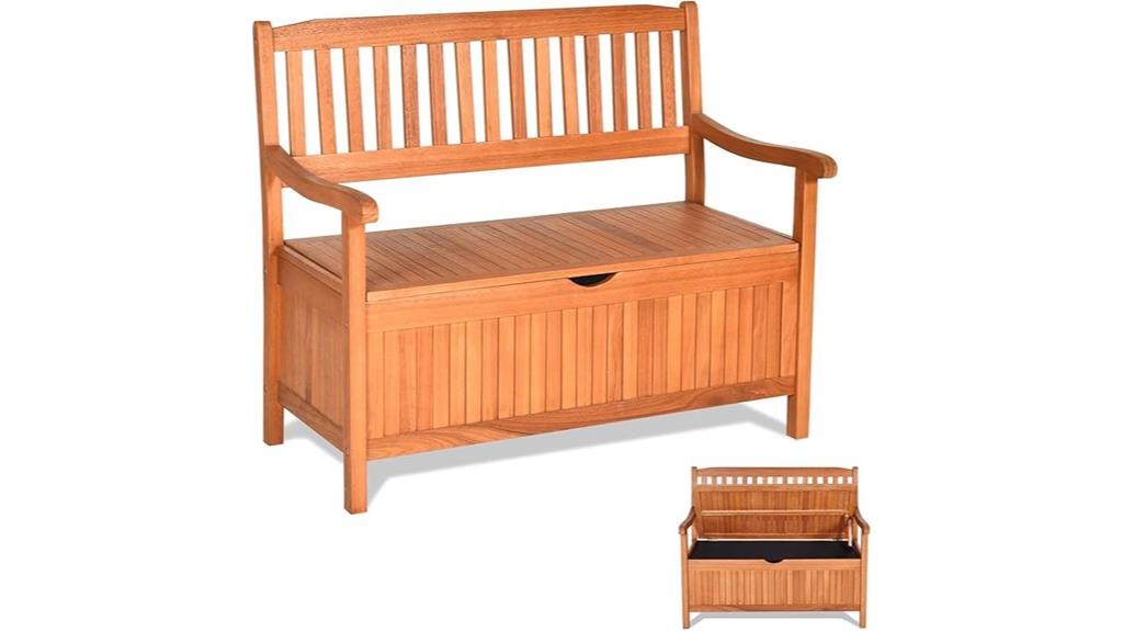 outdoor galvanized storage bench