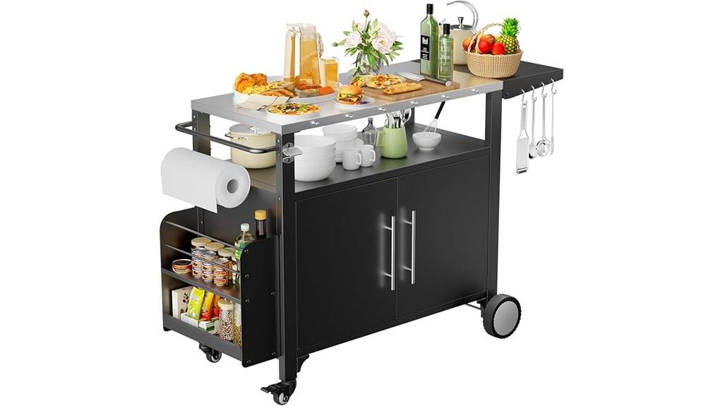 outdoor grill cart storage
