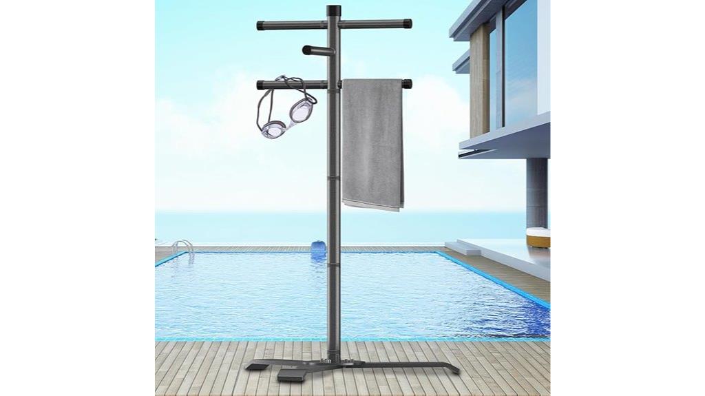 outdoor pool towel rack