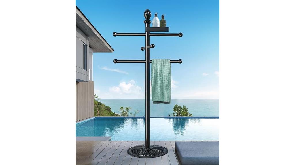 outdoor pool towel rack