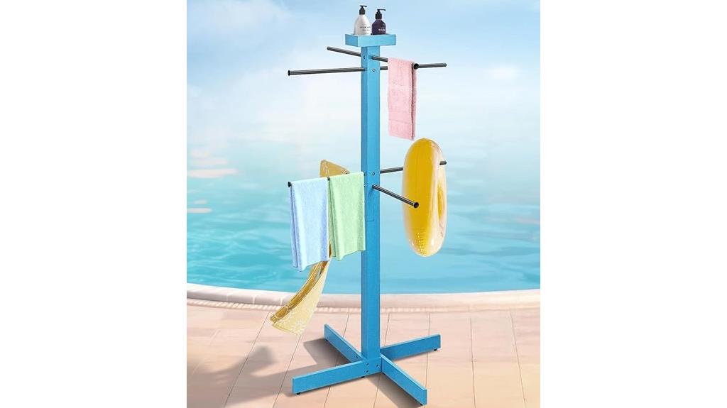 outdoor wooden towel rack