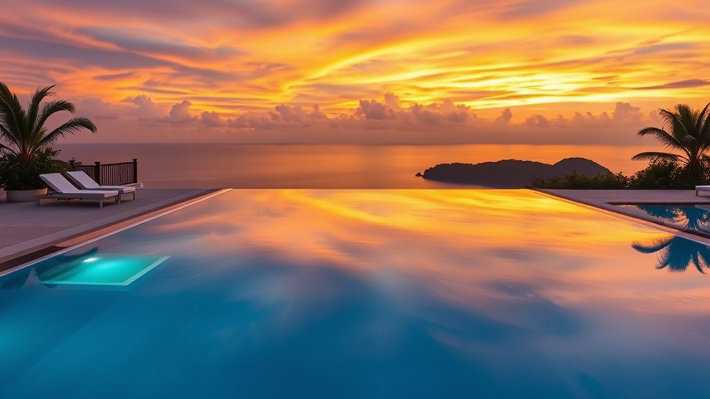 polished stylish pool scene