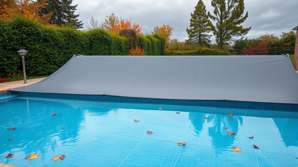 pool cover protects against debris