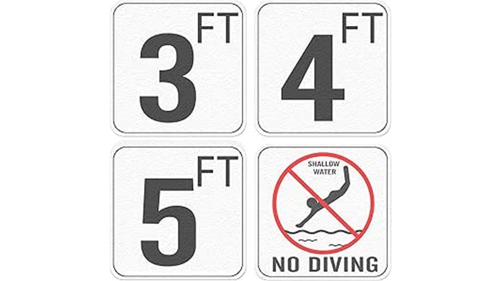 pool depth marker stickers