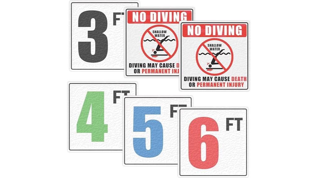 pool depth warning stickers