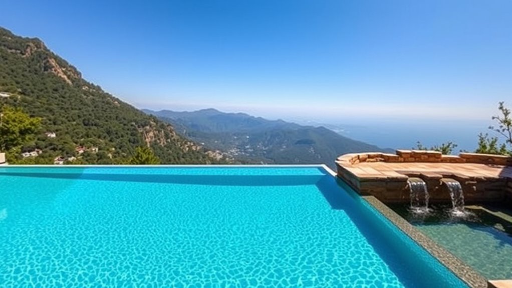 pool design complements landscape