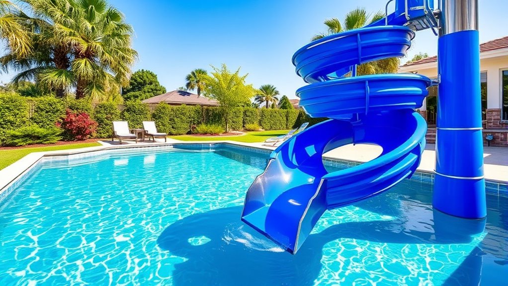 pool slide size and safety