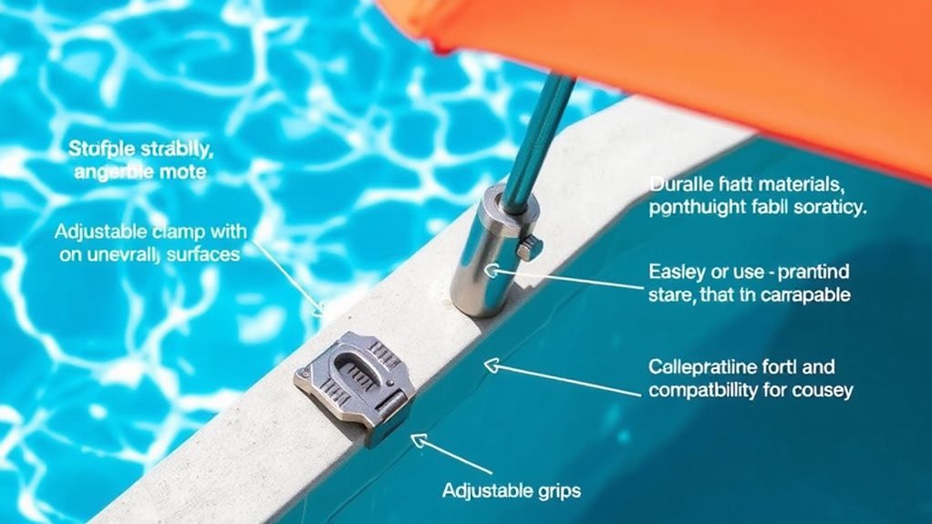 pool umbrella holder features