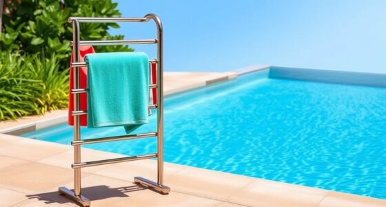 poolside towel rack selection