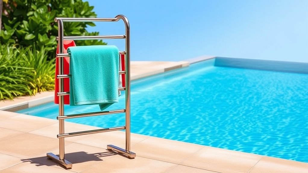 poolside towel rack selection