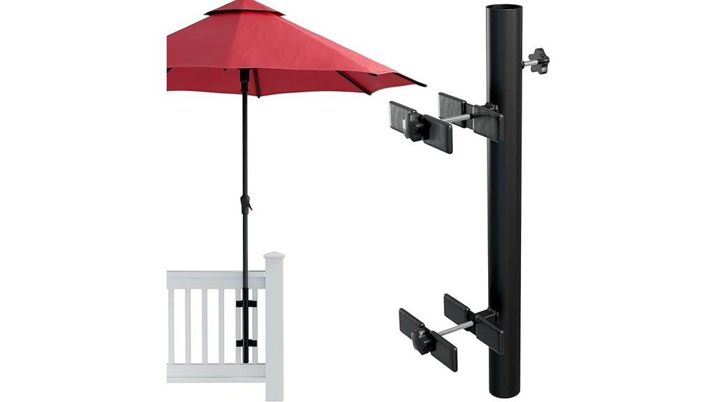 railing mounted patio umbrella holder