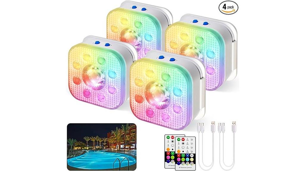 rechargeable waterproof pool lights