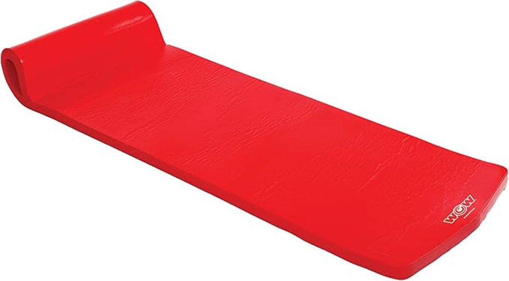 red foam pool yoga mat