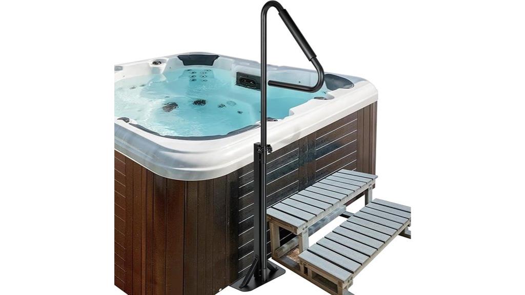 rotatable hot tub handrail