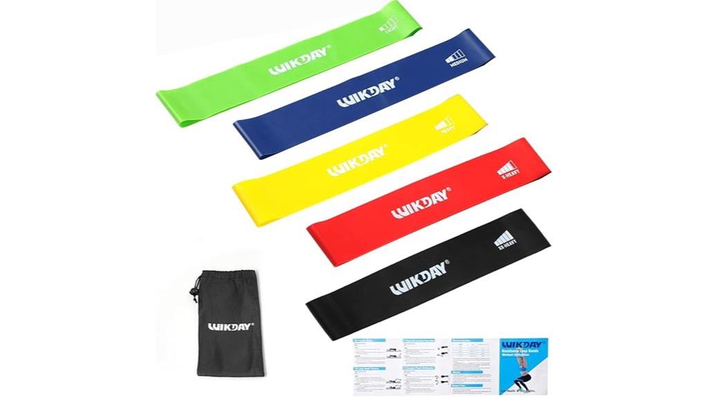 set of five resistance bands