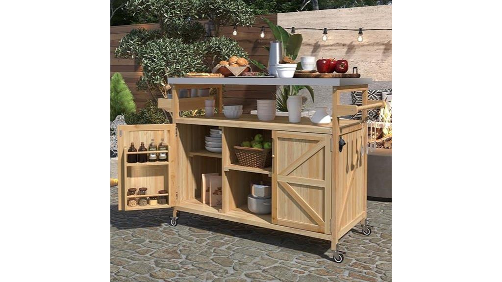 stainless steel bbq cart