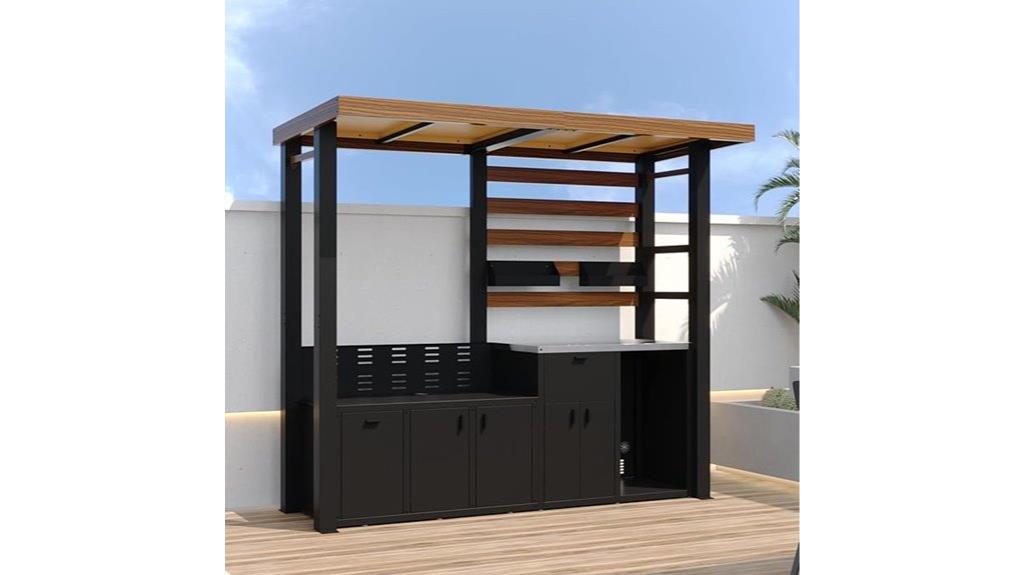steel outdoor kitchen cabinet