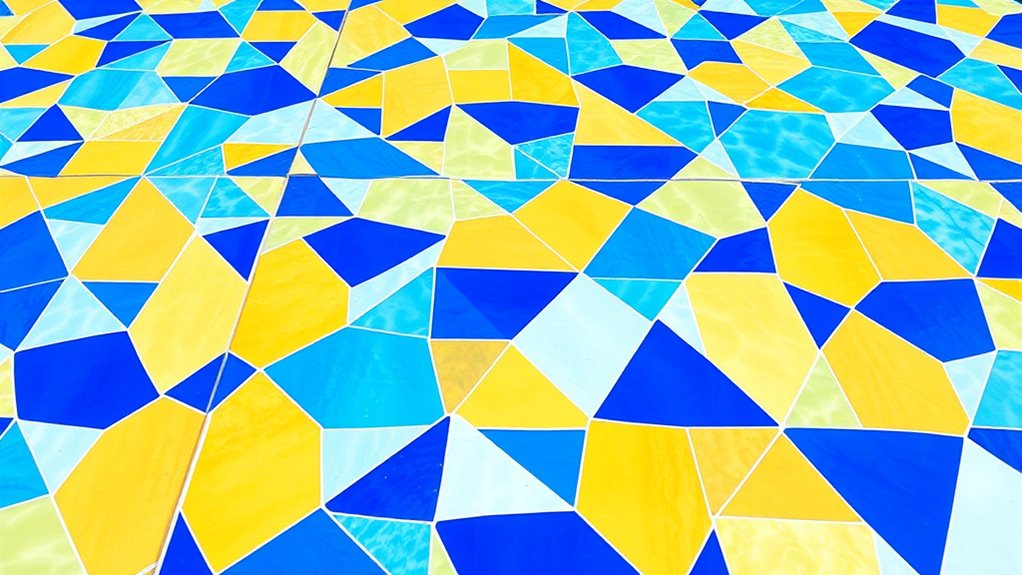 stylish geometric pool tile designs