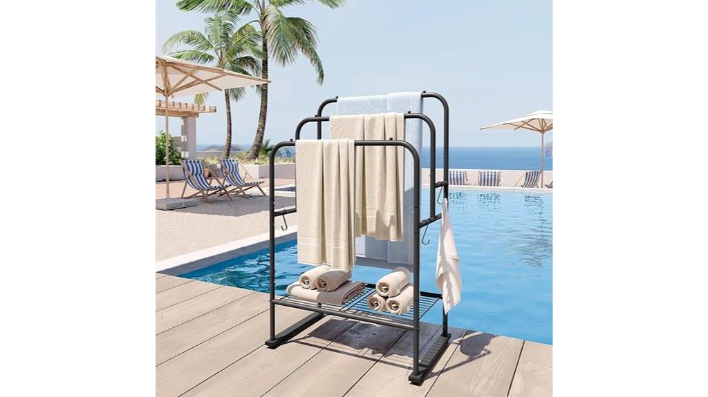 tall matte black towel rack