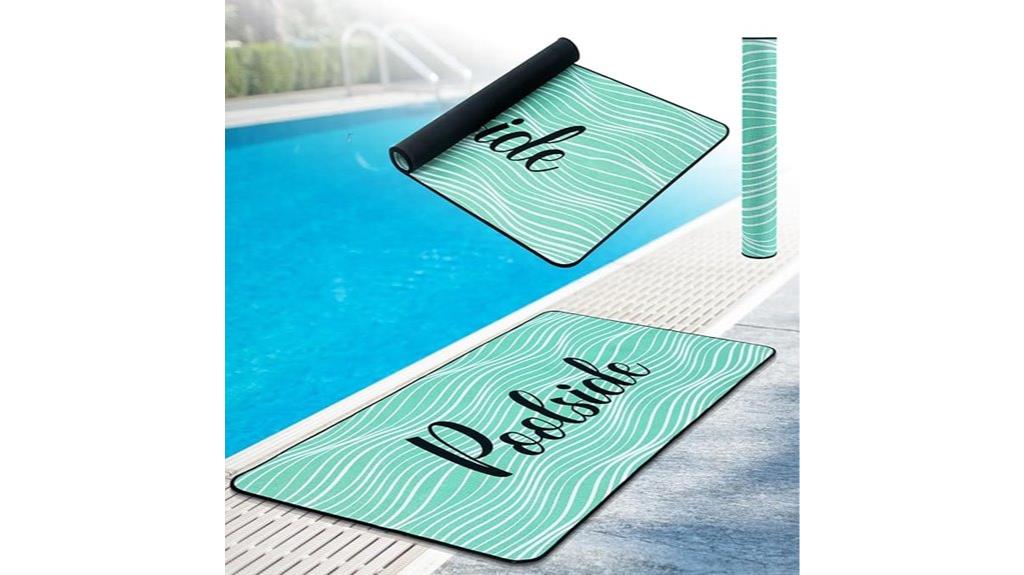 teal poolside non slip mat
