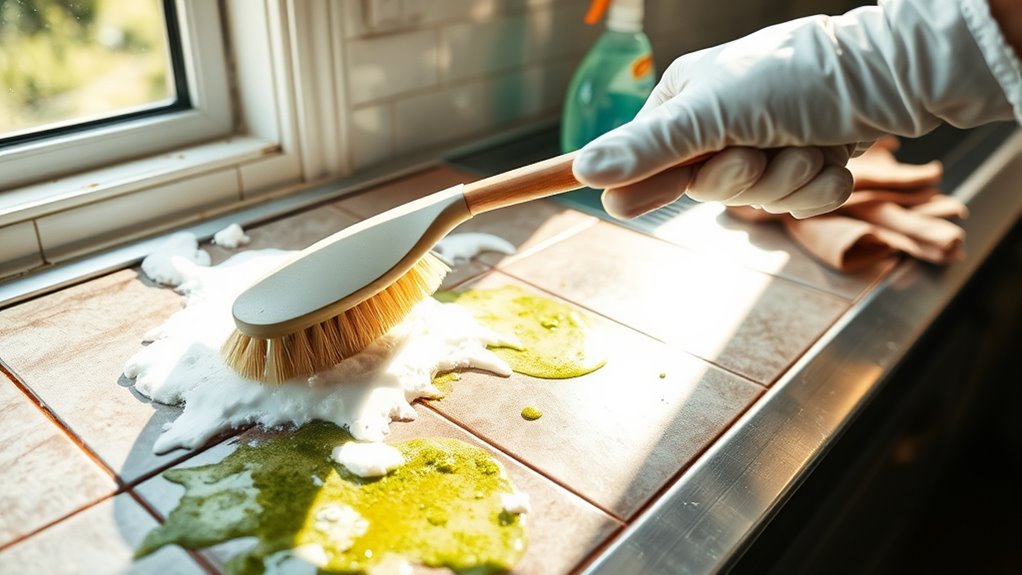 thorough surface cleaning routine