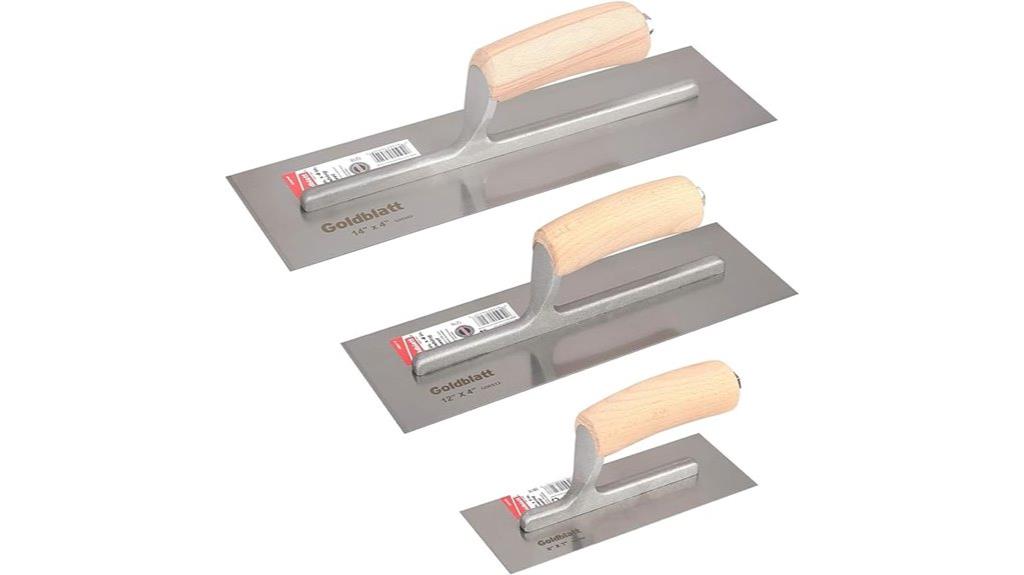 three piece drywall trowel set