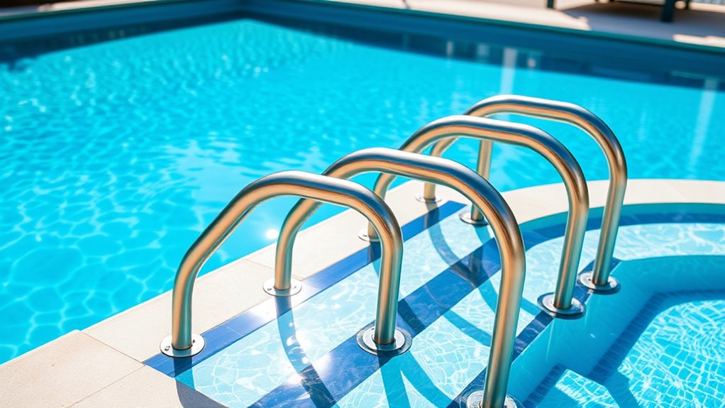 top swim spa handrail options