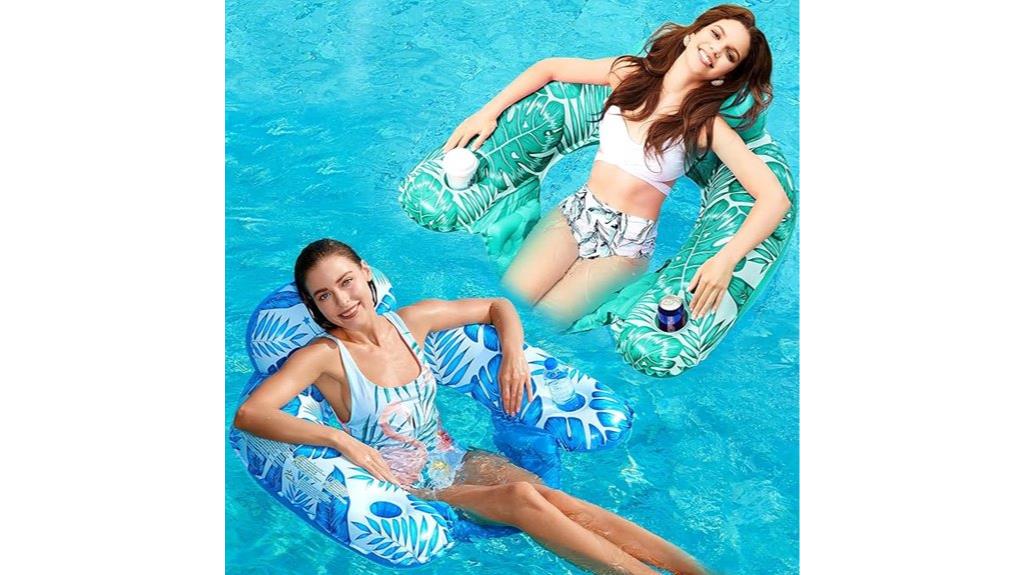 two inflatable pool chairs