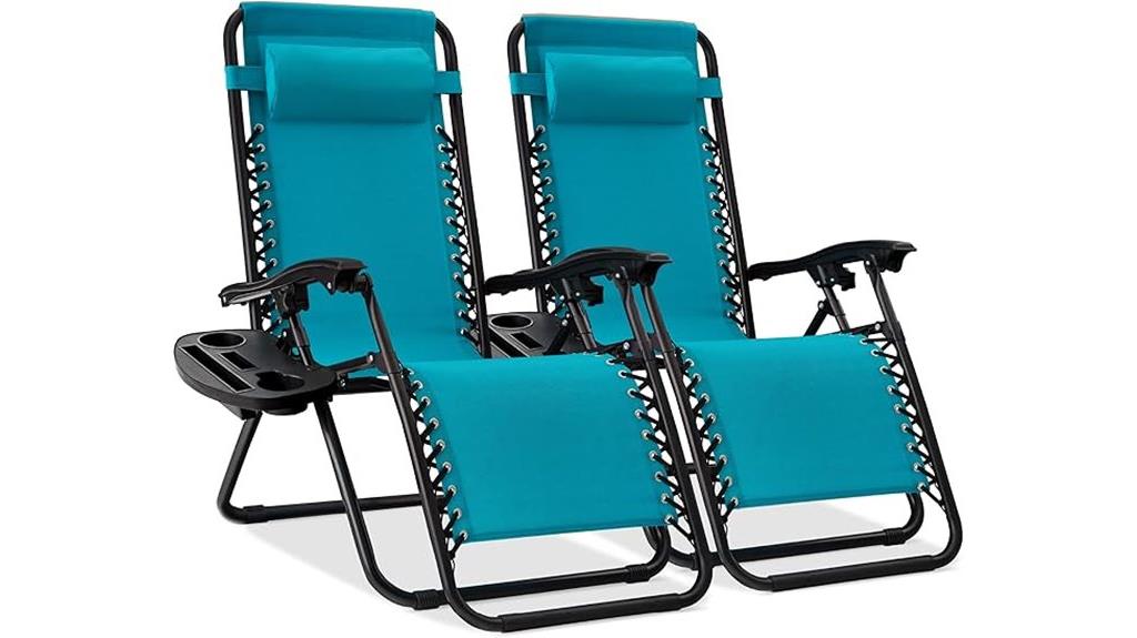 two pack adjustable lounge chairs