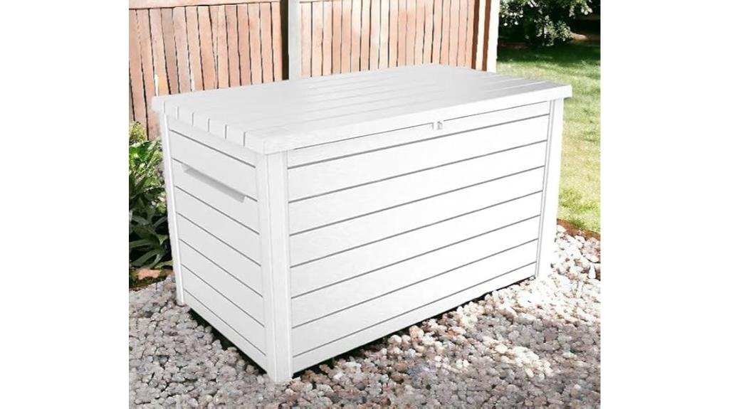 white 230 gallon deck box