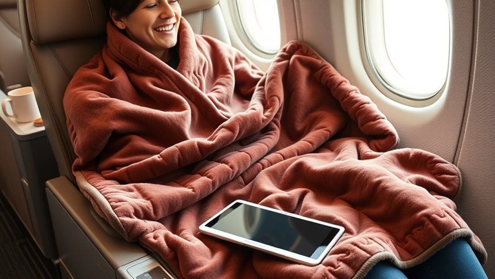 luxury flight blanket options