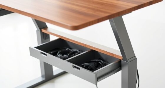 clutter free adjustable desk