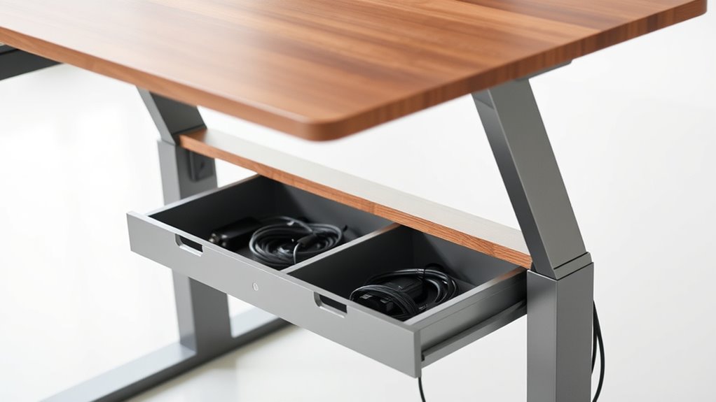 clutter free adjustable desk