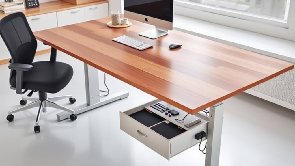 desk size and storage