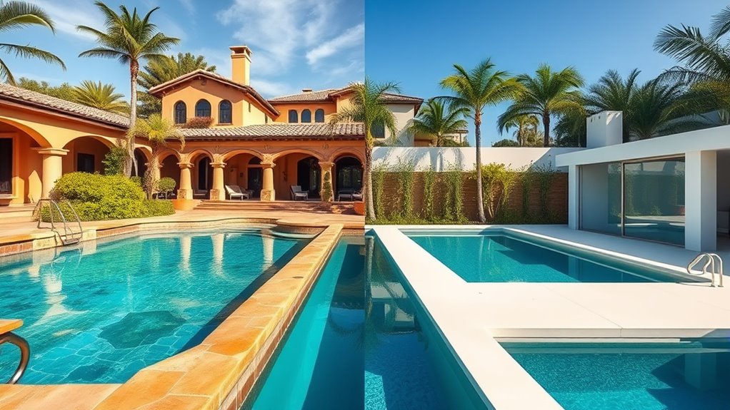 mediterranean vs modern pools
