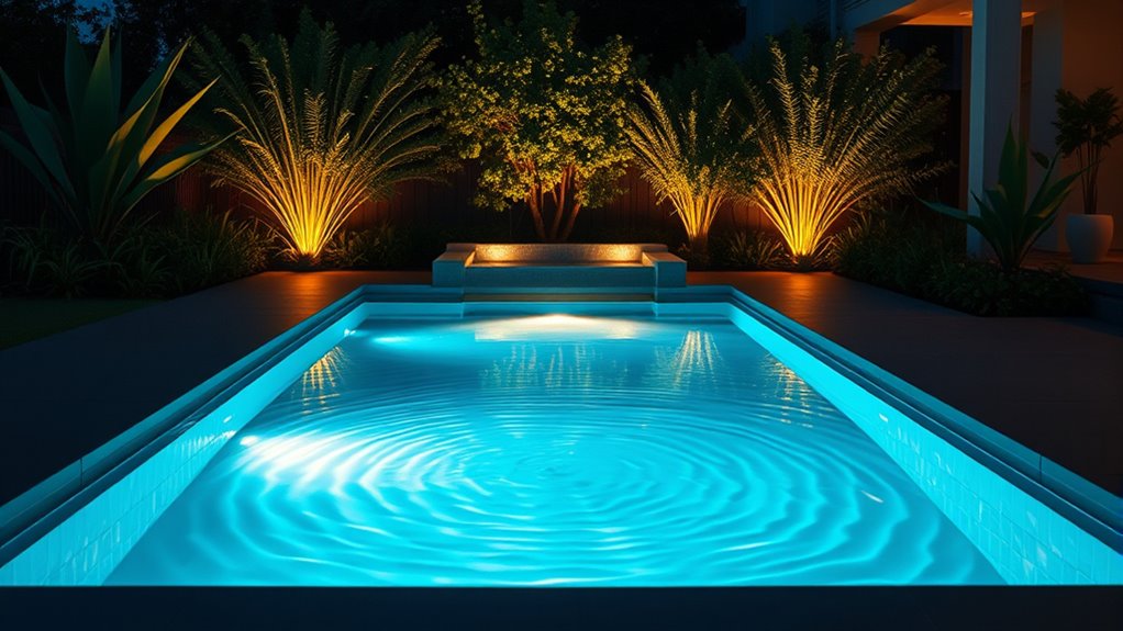 pool lighting enhances ambiance